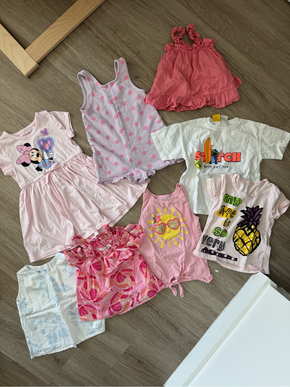 Janie and Jack Pink Polka Dot and Coral Mix Girls Casual Tops and Dresses